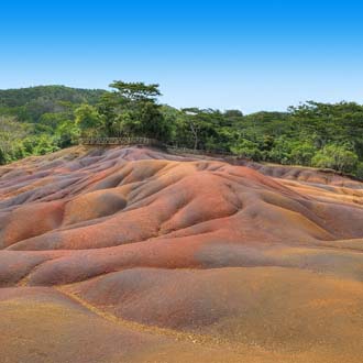 Beroemde Seven Coloured Earth Chamarel Mauritius Gekleurd zand